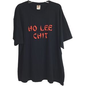 Ho Lee Chit Size 3XL Black Crewneck Graphic Big And Tall Funny Humor T-Shirt